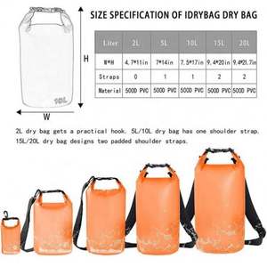 Sac à dos étanche personnalisé avec logo imprimé, 500D, léger, en PVC et polyester, pour activités de plein air, camping et randonnée, portable - Product Image 3