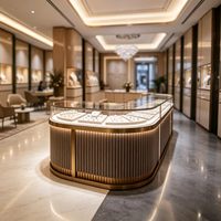 Éclairage LED écologique, présentoir à bijoux en aluminium recyclable et durable avec dimensions personnalisables pour les magasins de détail