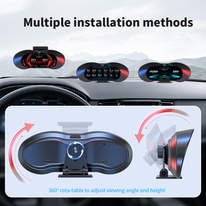 Affichage tête haute OBDII+GPS HUD P5, compteur <span class=keywords><strong>de</strong></span> vitesse numérique pour voiture, température <span class=keywords><strong>de</strong></span> l'eau, consommation <span class=keywords><strong>de</strong></span> carburant, inclinomètre, alarme d'inclinaison - Product Image 6