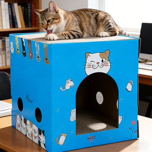 Casa para Gatos <span class=keywords><strong>de</strong></span> Cartón Corrugado al por Mayor - Empaque Personalizado para Eventos <span class=keywords><strong>de</strong></span> Beneficencia para Compras <span class=keywords><strong>de</strong></span> Organizaciones <span class=keywords><strong>de</strong></span> Mascotas sin Fines <span class=keywords><strong>de</strong></span> Lucro - Product Image 1