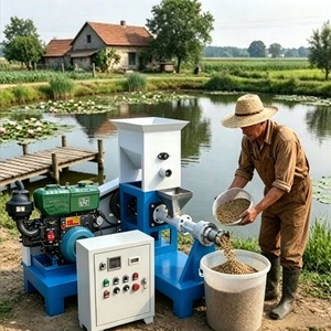 Neuer Direkter Werksverkauf 32PS Dieselmotor Schwimmende Fischfutter-Extrudiermaschine Aquatische Futterpellet-Herstellungsanlage 260-300kg/h - Product Image 2