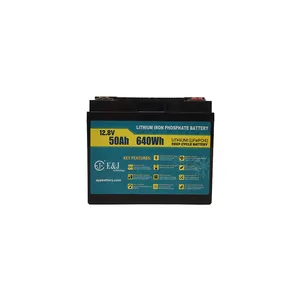 Batteries de moteur de pêche à la traîne au lithium de batterie marine légère 12V 50ah E & J