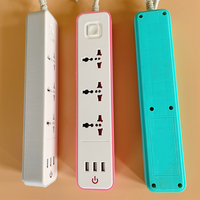 Multiple Power Strip Surge Protector 10A 13A Multi Plug Socket with 3 USB Charger 2m 3m Universal Extension Cord for Computer TV