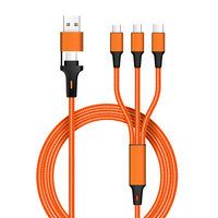 Câble de charge USB multifonction 6 en 1, 1,2 m, en nylon tressé, universel pour tous les smartphones