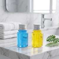 Bouteilles distributrices transparentes personnalisées en PET de 35 ml à large ouverture pour cosmétiques, avec bouchons en aluminium, vides, pour échantillons liquides