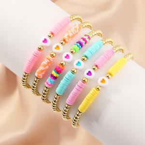 New Wholesale Fashion Jewelry <strong>Bracelets</strong> Gold Bead <strong>Bracelet</strong> Colorful Polymer Clay <strong>Friendship</strong> <strong>Bracelet</strong> <strong>for</strong> <strong>Adults</strong> Kids - Product Image 1