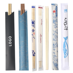 Dark Twins Bamboo Chopsticks with Half Paper Sleeve Ecological Sustainable Products