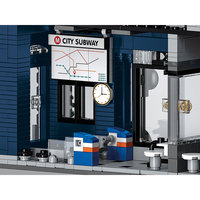 Set de Bloques de Construcción Modulares XMORK Factory Nostalgic Station, 1642 Piezas, Juguete de Ensamblaje DIY, Compatible con Ladrillos Pequeños, Regalo de Navidad