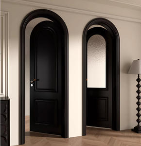 <span class=keywords><strong>Puertas</strong></span> Interiores Personalizables Blancas y Negras con Panel <span class=keywords><strong>de</strong></span> Vidrio y Marco <span class=keywords><strong>de</strong></span> Madera Acabado - Product Image 4