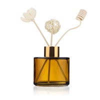 Usine En Gros 100ml 200ml Vide Rond Verre Reed Diffuseur Bouteille 50ml Avec Or Vis sur Cap Bouchon Intérieur Fibre Bâtons