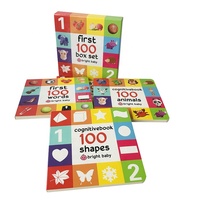 Logo OEM, prix bas, vente en gros, coffret de 100 premiers mots anglais pour bébés, alphabet et chiffres, livre cartonné pour enfants, impression de livres pour enfants
