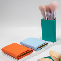Étui à lunettes en silicone personnalisé, boîte de rangement portable pour lunettes souples, porte-stylos multicolores, porte-pinceaux de maquillage pour l'organisation du bureau