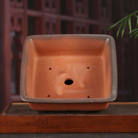 Pot de fleurs de luxe antique en argile violette - Pot de bonsaï carré pour sol avec trous de drainage, écologique, bonne circulation d'air, pour jardin