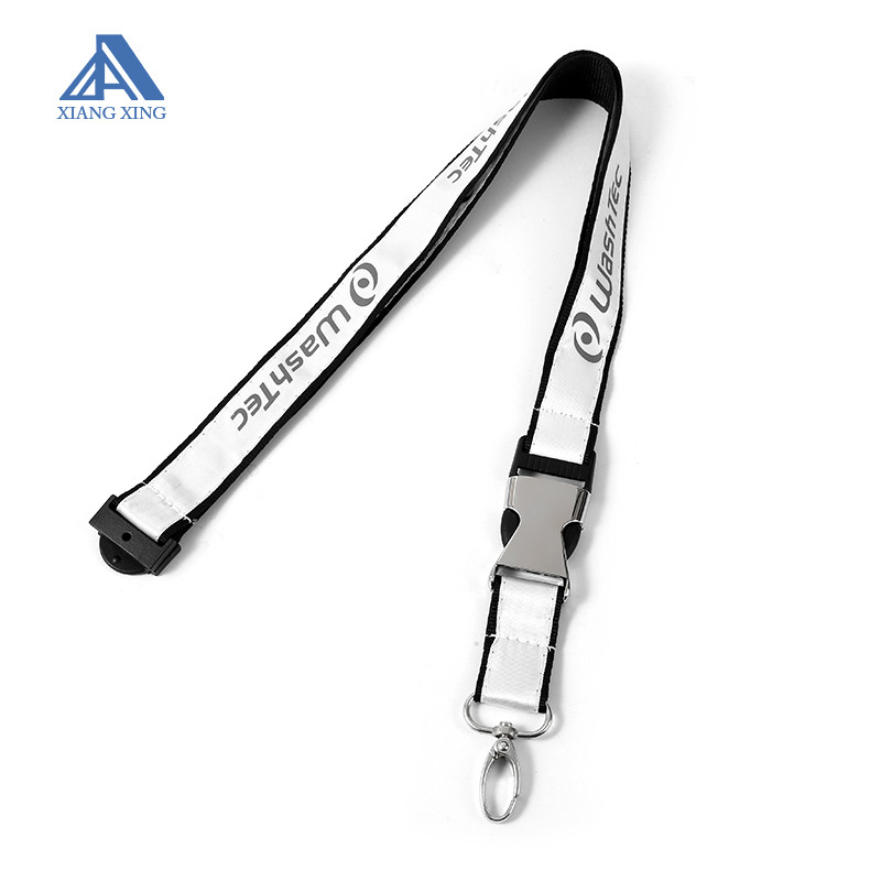High Quality Custom Luxury Double-deck Polyester Satin Ribbon Lanyards With Logo Custom Image 3