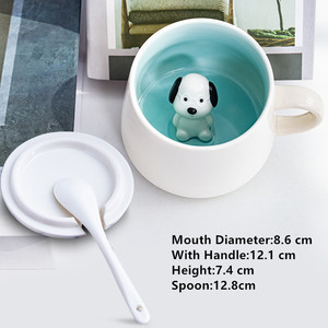 Regalo de <span class=keywords><strong>Navidad</strong></span> 3D Animal <span class=keywords><strong>Taza</strong></span> de cerámica con tapa Cuchara Gran capacidad para amigos Niños Padres Hogar Oficina Ornamento Deceration - Product Image 6