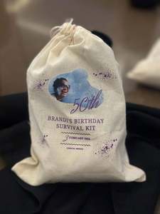 Bolsas de Lona Personalizadas con Doble Cordón, Diseño Geométrico, Muselina de Algodón Premium, 4 x 6 Pulgadas - Product Image 4