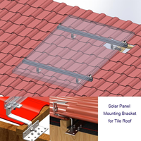 Kit de fixation de panneaux solaires en aluminium à 3 modules, doublement réglable pour toitures en tuiles métalliques, plates, inclinées et à pente
