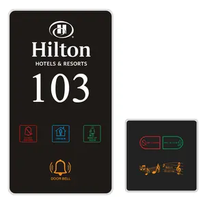 220V Wireless Hotel Guest Room Numbers Do Not Disturb Make The Room Touch Door Bell And Doorplate