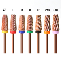 Brocas de Carburo 5 en 1 para Uñas, Color Oro Rosa, Brocas Metálicas para Manicura, Accesorios para Taladro de Uñas, Removedor de Cutículas