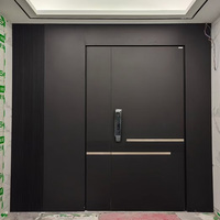 Porte extérieure contemporaine en fonte d'aluminium conception d'ouverture manuelle étanche pour cour villa hall porte d'entrée finie moustiquaire