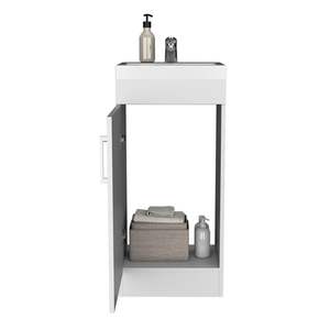 JozzBathroom White DB Luxury <b>Bathroom</b> Vanity Sink Solid <b>Wood</b> with Water-Resistant Ceramic Basin and <b>Mirror</b> Cabinet - Product Image 4
