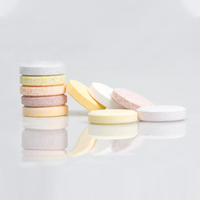 Rasa kustom tablet Effervescent Vitamin Vegan bebas Gluten Vitamin D C E B6 asam folat
