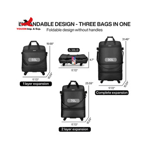 Traveling <b>Trolley</b> Luggage Cases Custom Expandable <b>Foldable</b> Business Men Suitcase Travel Bags Expandable Luggage Bags - Product Image 2