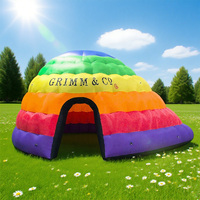 Tente dôme gonflable personnalisée arc-en-ciel pour événements extérieurs, idéale pour les fêtes nocturnes dans le jardin et les aires de jeux pour enfants
