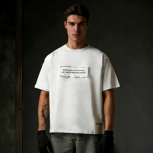 Camiseta Extra Grande de Algodón Grueso de Alta Calidad de 280 g/m² para <span class=keywords><strong>Hombre</strong></span>, Estilo Urbano, Minimalista, con Estampado Gráfico y Logotipo Personalizado - Product Image 1