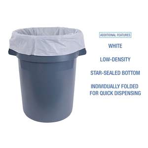 Boardwalk 45 gal 0.9 Mil White Industrial Can Liners 40 X 46-100/Carton Linear Low Density Household Trash <b>Bags</b> - Product Image 5