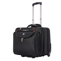 Valises de cabine Oxford de style classique de 18 pouces, sacs à roulettes imperméables pour affaires, bagages de voyage personnalisables avec logo, compartiment double