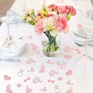 Confettis de <span class=keywords><strong>table</strong></span> roses scintillants en forme de diamant pour mariage, fiançailles, fête prénuptiale et décoration de fête - Product Image 4