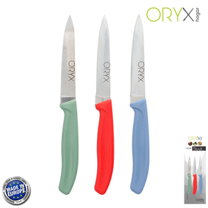 Coltello da cucina Nuuk, lama in acciaio inossidabile, 9 cm. Colori Assortiti (Confezione Blister da 3 Pezzi) - Product Image 1