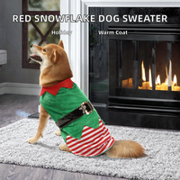 Pull Classique Tricoté à Carreaux Rouges pour Chien, en Polyester Rayé Écologique ANIMINGLE, Idéal pour Halloween et Noël, Lavage à la Main