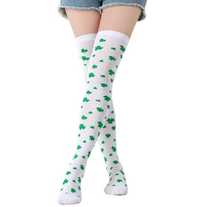 Calcetines Largos Unisex de Moda LingGo para Otoño e Invierno, Disfraces para el Día de San Patricio, Festival Irlandés, Diseño de Trébol - Product Image 3