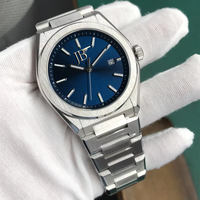 Montre pour homme en acier inoxydable chronographe avec logo personnalisé, résistante à l'eau 3BAR, de luxe, à quartz, pour les affaires