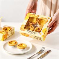 Ensemble de boîtes à tartelettes personnalisées, boîte à pâtisserie en papier OEM ODM avec fenêtre pour 2/4/6 cavités, emballage pour boulangerie