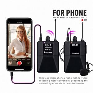 Audio UHF Wireless Lavalier <b>Microphone</b> with 30 Selectable Channels 50m Range for DSLR Camera Interview Live Phone Recording - Product Image 2