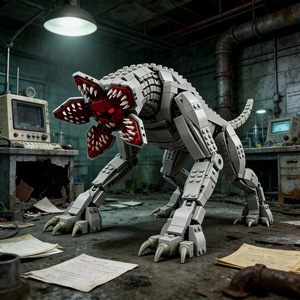 Ensemble de construction <span class=keywords><strong>Chien</strong></span> Monstre à l'envers - Modèle de blocs de créature démoniaque, objet de collection pour fans et décoration - Product Image 6