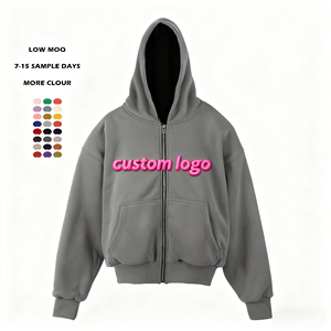 Felpa con Zip Integrale e Stampa in Schiuma, Produttore di Felpe Personalizzate Oversize in Cotone Pesante 420g di Alta Qualità per Uomo - Product Image 1