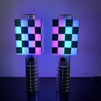 RICHSHINING Bâton lumineux LED portable en forme de microphone Rechargeable Carré Clignotant Bâton Lumineux pour Fêtes Concerts Festivals