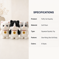 Peluche Chat Endormi - Jouet en Coton PP Super Doux pour Soulager le Stress, Détails Brodés, Cadeau d'Anniversaire
