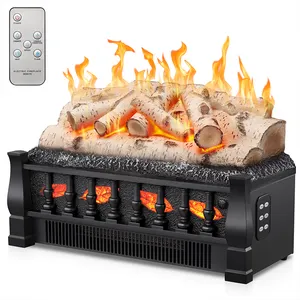 Remote Control Illuminate Decorative Flame Small Carbon Stove Adjust Freely Log Set Electric Fireplace Heater