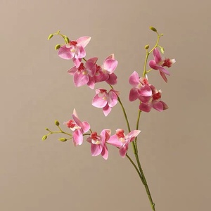 Otras flores y plantas decorativas al por mayor 3 ramas Impresión 3D Decoración <span class=keywords><strong>de</strong></span> la boda del hogar Orquídea <span class=keywords><strong>de</strong></span> látex <span class=keywords><strong>de</strong></span> tacto real para la <span class=keywords><strong>venta</strong></span> - Product Image 1