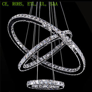 <b>Crystal</b> Ring <b>Chandelier</b> Lighting Hotel Living Room Modern Home Circle Adjustable Pendant Light - Product Image 2