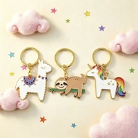 Gantungan Kunci Alpaca Llama Enamel Lucu dengan Logo Kustom Grosir, Cincin Logam Perak, Suvenir Hewan, Gantungan Tas, Hadiah untuk Wanita