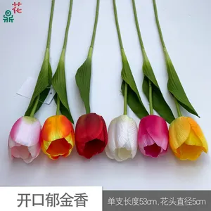 Commercio estero transfrontaliero all'ingrosso aperto tulipano vaso fiori fiori artificiali decorazione per la casa fiori di seta fiori