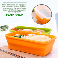 Boîte à lunch en silicone pliable de qualité alimentaire incassable Récipient alimentaire pliable sans BPA Boîte à bento pliante étanche