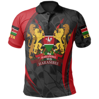 Été Hommes Respirant Cool Undershirt Afrique Kenya Tribal Chief Printed Polo Shirt Wholesale On-demand Design Custom