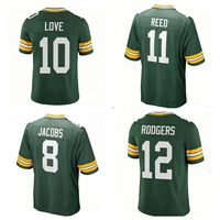 Jahitan Berkualitas Terbaik Dapat Disesuaikan # 11 REED # 10 CINTA # 12 RODGERS # 8 JACOBS Jersey Sepak Bola Amerika
